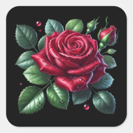 Adesivo Quadrado Rosa Gótica Vermelha