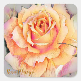 Adesivo Quadrado Rosa ‘Manyo’ [Square Seal]