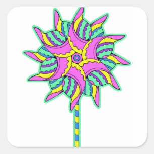 Adesivo Quadrado Rosa Pinwheel