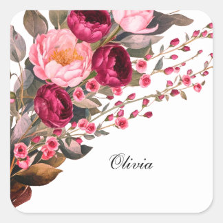 Adesivo Quadrado Rosa rosa-rosa-burguesa moderna elegante