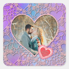 Adesivo Quadrado Rosa Rosa Rosa Rosa Moderna, Namorados Românticos