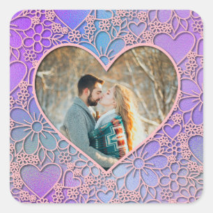 Adesivo Quadrado Rosa Rosa Rosa Rosa Moderna, Namorados Românticos