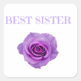 Adesivo Quadrado Rosa Roxo Melhor Irmã