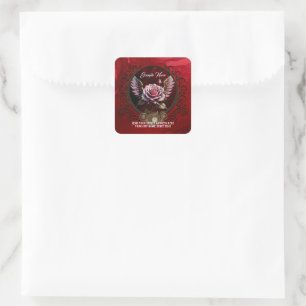 Adesivo Quadrado Rosa Steampunk