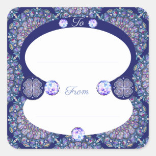 Adesivo Quadrado Rosace Azul