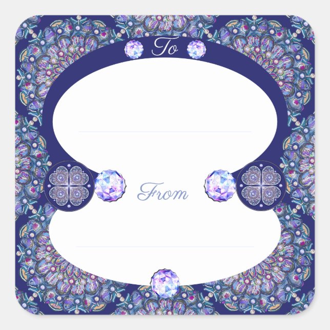 Adesivo Quadrado Rosace Azul (Frente)