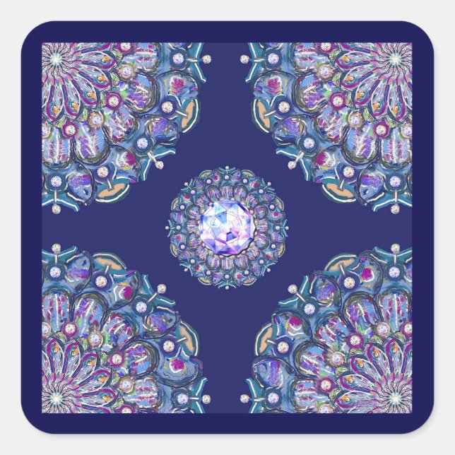Adesivo Quadrado Rosace Azul (Frente)