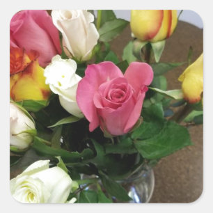 Adesivo Quadrado Rosas