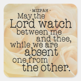 Adesivo Quadrado Rosas Amarelas | Bênção Mizpah