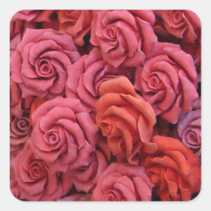 Adesivo Quadrado Rosas cor-de-rosa