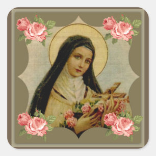 Adesivo Quadrado Rosas cor-de-rosa do St. Therese