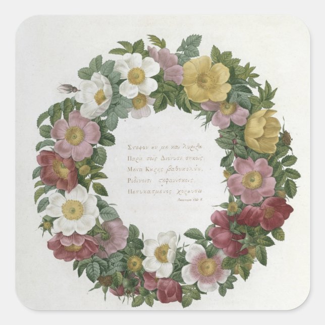 Adesivo Quadrado Rosas de Natal (Frente)