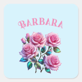 Adesivo Quadrado Rosas Holográficos Iridescentes Em Pedaços