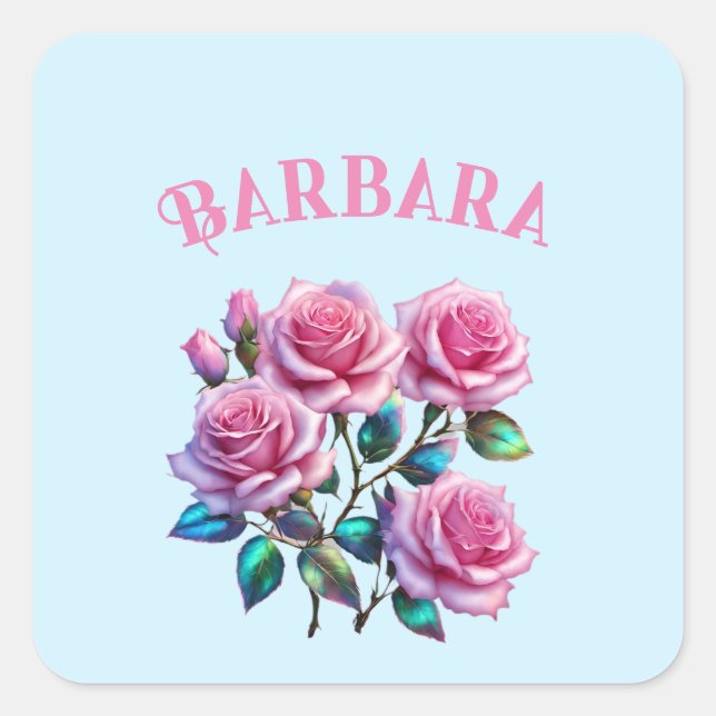 Adesivo Quadrado Rosas Holográficos Iridescentes Em Pedaços (Frente)