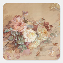 Adesivo Quadrado Rosas rosa e amarelas - Franz Bischoff