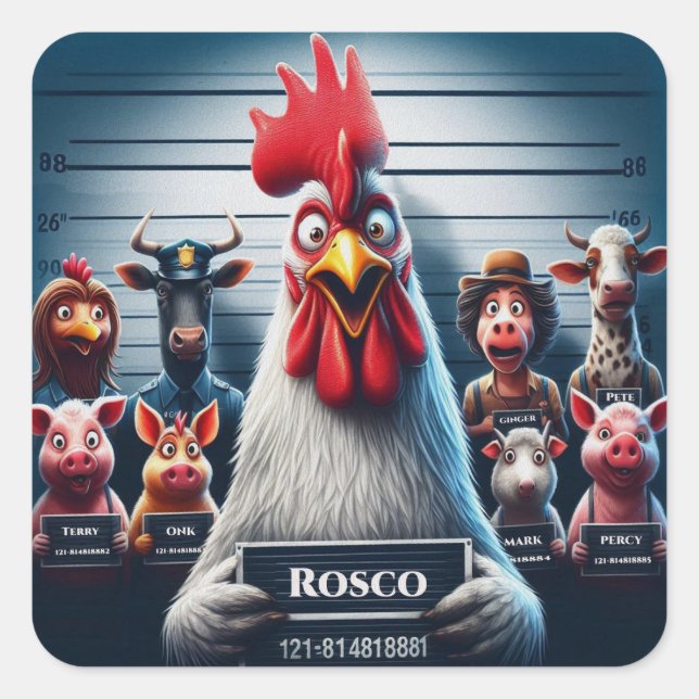 Adesivo Quadrado Rosco Chicken Lineup Sticker Sheet (Frente)