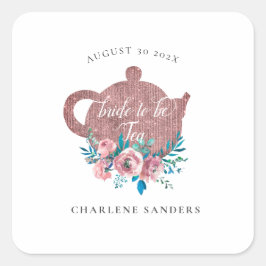 Adesivo Quadrado Rosegold e Bright Aqua Bridal Tea