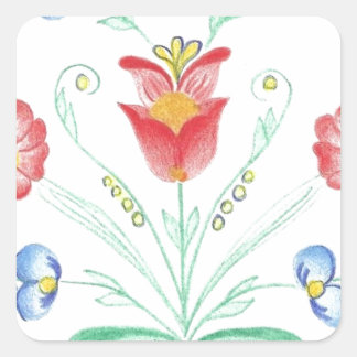 Adesivo Quadrado Rosemaling by Neeter