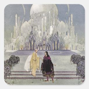 Adesivo Quadrado Rosette e Príncipe Charmant