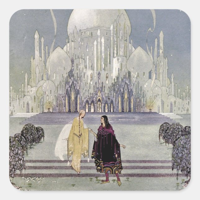 Adesivo Quadrado Rosette e Príncipe Charmant (Frente)