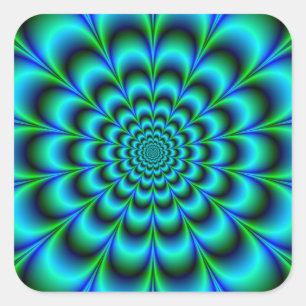 Adesivo Quadrado Rosette no verde e no azul de turquesa