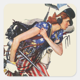 Adesivo Quadrado Rosie para o resgate