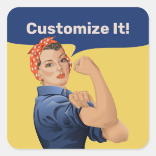 Adesivo Quadrado Rosie the Riveter