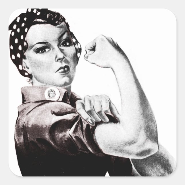 Adesivo Quadrado Rosie the Riveter (Frente)