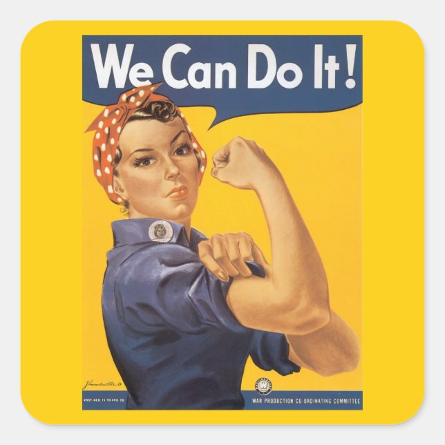 Adesivo Quadrado Rosie the Riveter "Nós podemos fazer isso" (Frente)