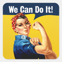 Adesivo Quadrado Rosie the Riveter | Vinheta | inglês