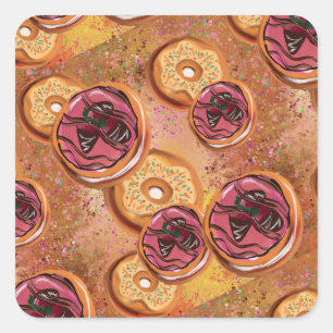Adesivo Quadrado Rosquinhas