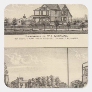 Adesivo Quadrado Rossville, Kansas