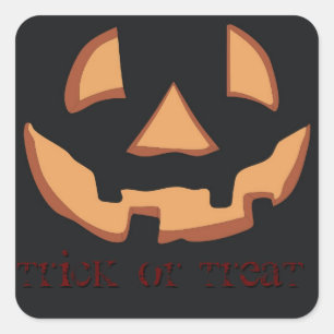 Adesivo Quadrado Rosto de abóbora para Halloween