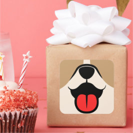 Adesivo Quadrado Rosto de Cachorro