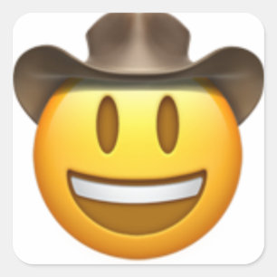 Adesivo Quadrado Rosto de Cowboy emoji