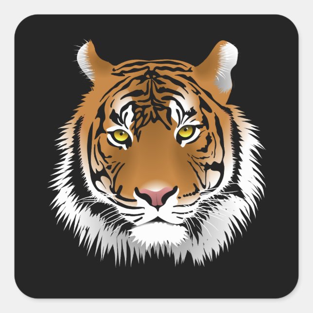 Adesivo Quadrado Rosto de Tigre (Frente)