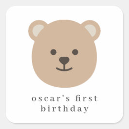 Adesivo Quadrado Rosto de Urso de Teddy - Napkin de Papel