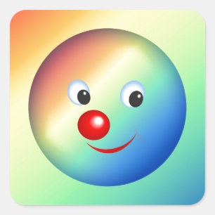 Adesivo Quadrado Rosto Engraçado