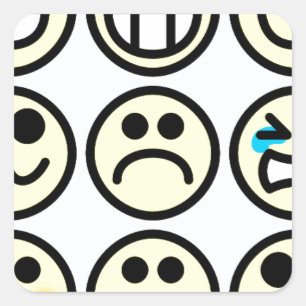 Adesivo Quadrado rosto feliz emoticon