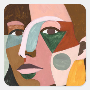 Adesivo Quadrado Rosto Geológico