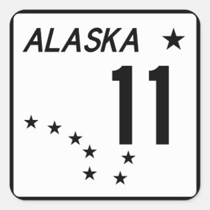 Adesivo Quadrado Rota 11 do estado de Alaska