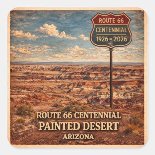 Adesivo Quadrado Rota 66 Centenário Decalcomania Deserto Pintado