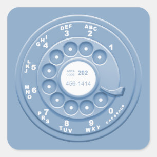 Adesivo Quadrado Rotary Faux - blu