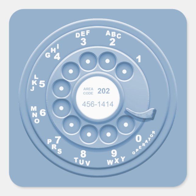 Adesivo Quadrado Rotary Faux - blu (Frente)