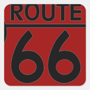 Adesivo Quadrado roteamento 66 vermelho PERSONALIZE TI!