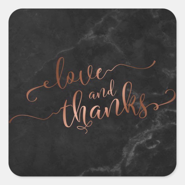 Adesivo Quadrado Roteiro de Amor e Agradecimento em Cobre Falso com (Frente)