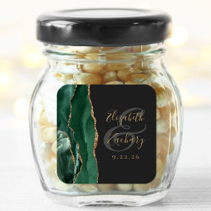 Adesivo Quadrado Roteiro de Geodo de Ágata Esmeralda Verde Dourado