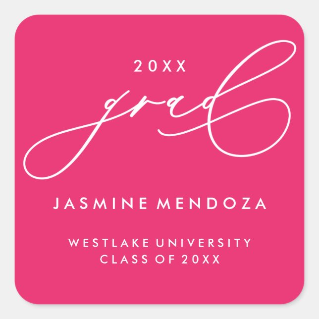 ADESIVO QUADRADO ROTEIRO DE GRADUAÇÃO DE CALIGRAFIA SIMPÁTICA SIMPL (Frente)