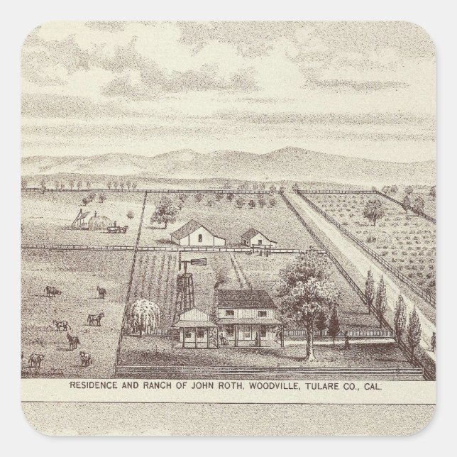 Adesivo Quadrado Roth, ranchos Scruggs (Frente)