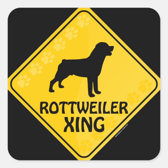 Adesivo Quadrado Rottweiler Xing (Frente)